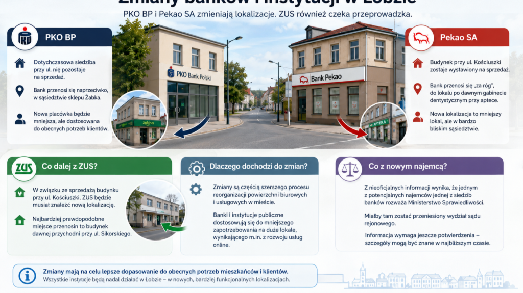 Dwa banki zmieniają siedziby w Łobzie. Co z ZUS-em?
