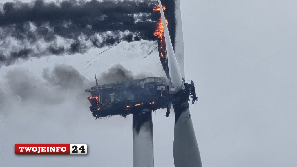 Płonie turbina wiatrowa pod Koszalinem