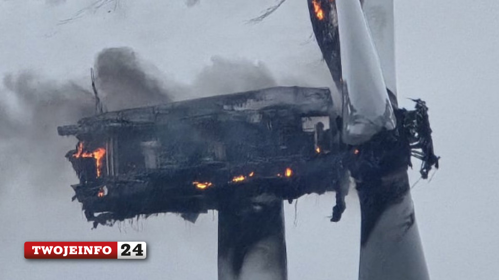 Płonie turbina wiatrowa pod Koszalinem