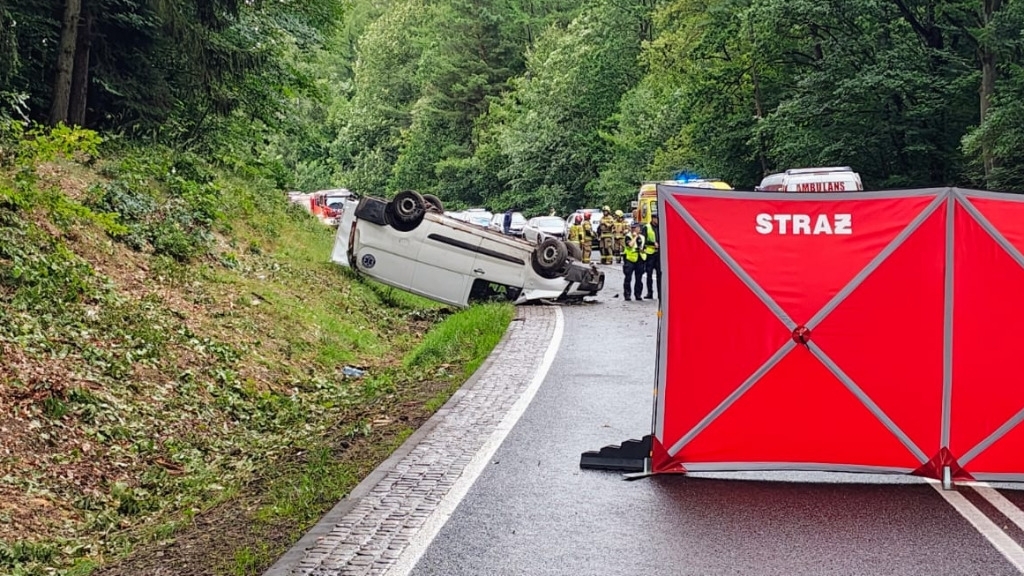 Śmiertelny wypadek między Węgorzynem a Chociwlem. Droga zablokowana.