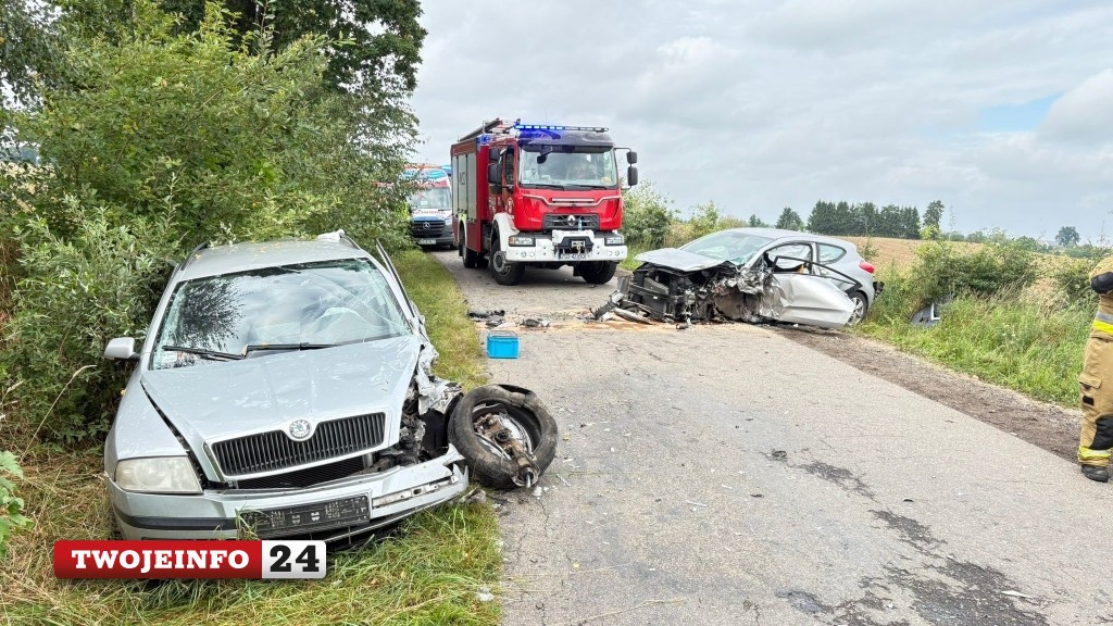 Pięć osób rannych w zderzeniu samochodów na drodze powiatowej między Szeligowem a Redłem