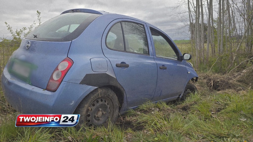 Auto wypadło z drogi. Policja ustala, kto prowadził
