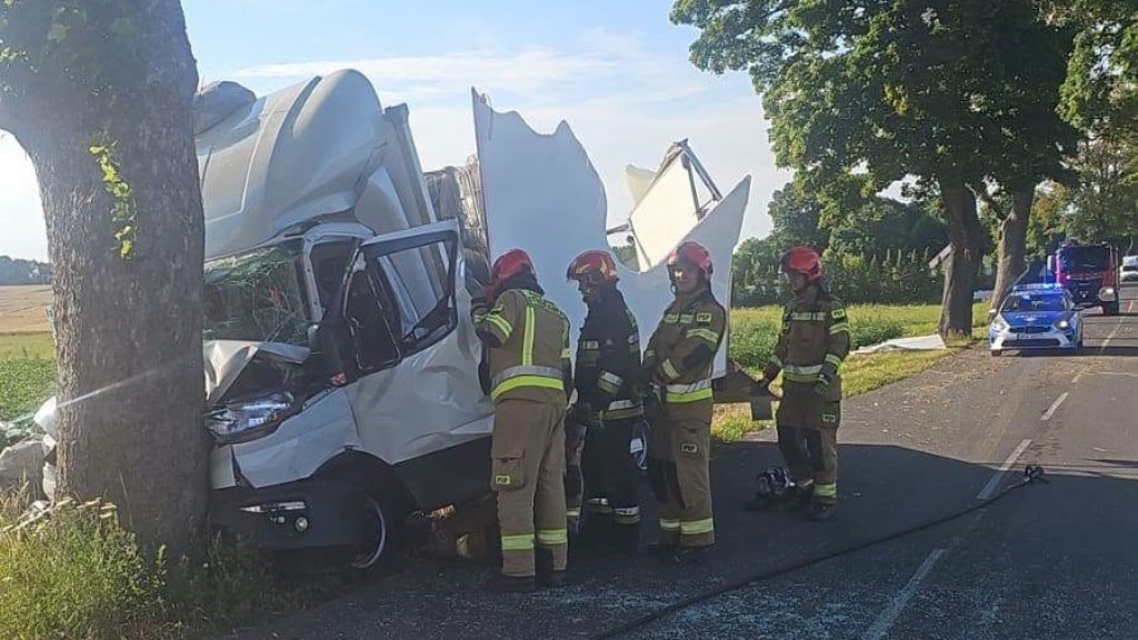 DW151. Świdwin-Łobez. Auto uderzyło w drzewo