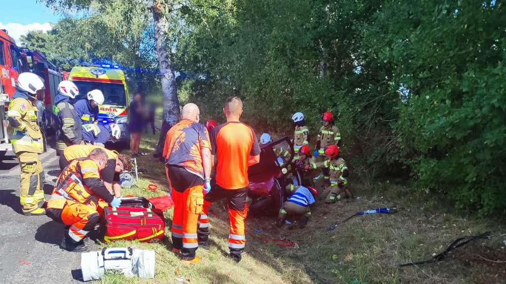 Poważny wypadek pod Dobrą
